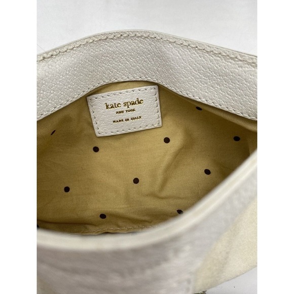 Kate Spade Off white suede and Leather Clutch Made in Italy - Picture 7 of 15